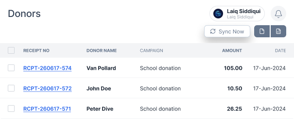 Option to sync your donors to Constant Contacts