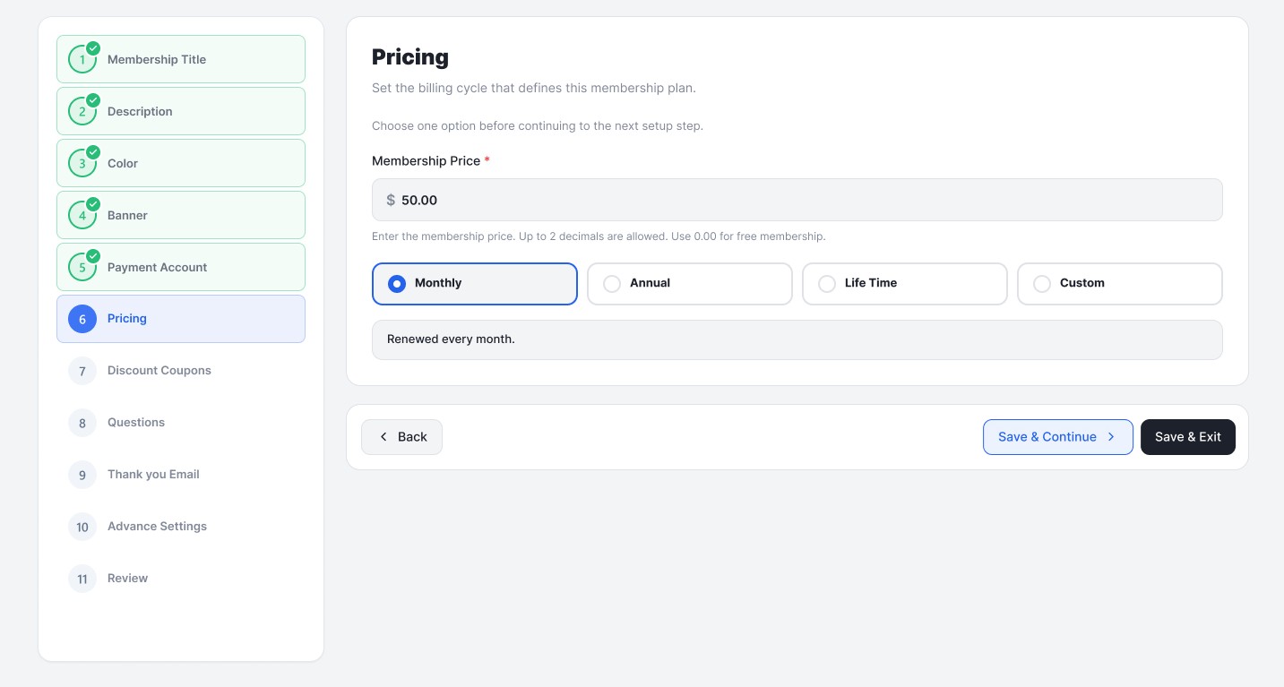 Step 6 of Member Type Creation